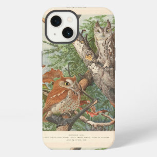 Etui iPhone 13 2 chouettes vintages en colère dans un arbre