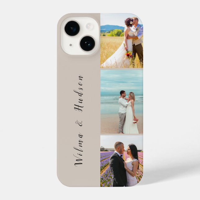 Coque iPhone 3 photo de mariage personnalisée | Image du collèg (Verso)