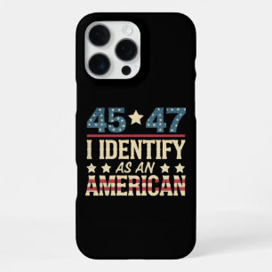 Coque iPhone 16 Pro Max 45 47 Je m'identifie comme un drapeau américain Tr