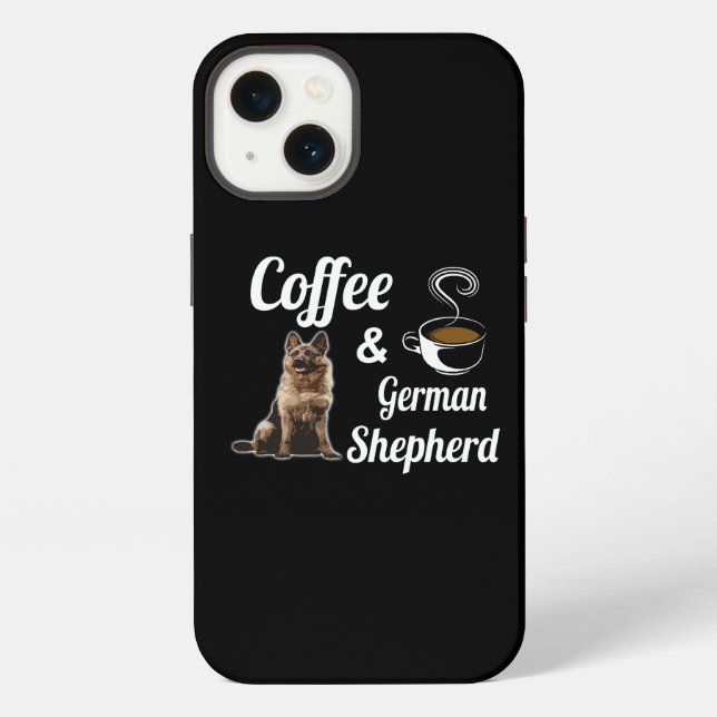 Coque iPhone 4 Café Et Berger Allemand (Verso)