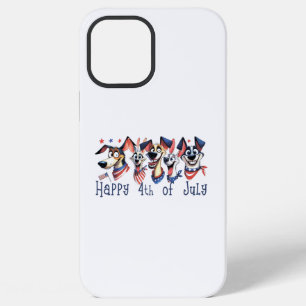 Coque iPhone 12 Pro Max 4 juillet. Fête de l'indépendance. Drôles de chien