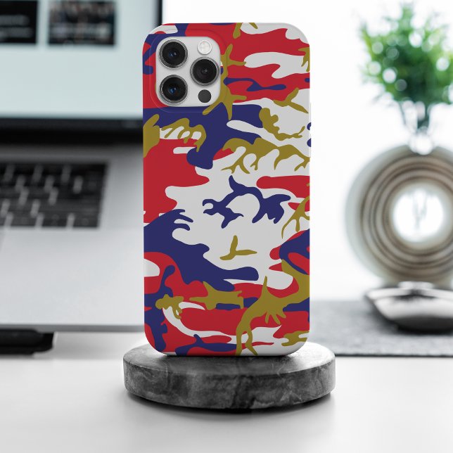 Coque iPhone 4 juillet, Jour de l'Indépendance, Or de camouflag (Créateur téléchargé)
