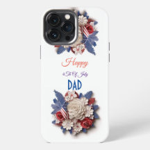 4 juillet personnalisée : Fleurs patriotiques 3D