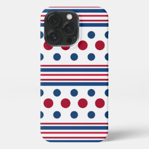 Etui iPhone 13 Pro 4 juillet rouge blanc et bleu patriotique