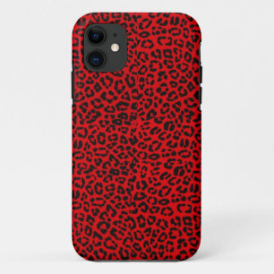 Coque Iphone 5S Empreinte de léopard rouge