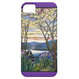Coque Case-Mate iPhone 5 Fenêtre en verre teinté de magnolia et d'iris