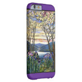 Coque iPhone 6 Barely There Fenêtre en verre teinté de magnolia et d'iris (Dos/Droite)
