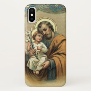 Coques Pour iPhone Fleur de lis de Jésus de St Joseph et d'enfant