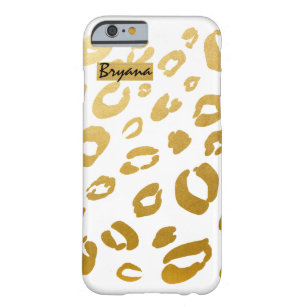 Coque iPhone 6 Barely There Gold Leopard Cheetah Imprimer Téléphone chic