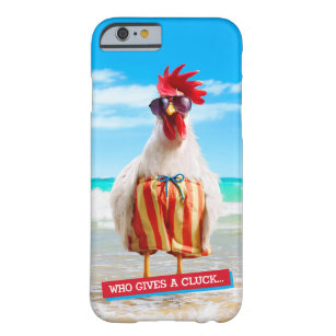 Coque iPhone 6 Barely There Le coq Dude Chillin' à la plage dans les maillots 