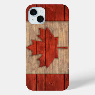 Coque iPhone 15 Mini Le drapeau vintage du Canada a affligé la