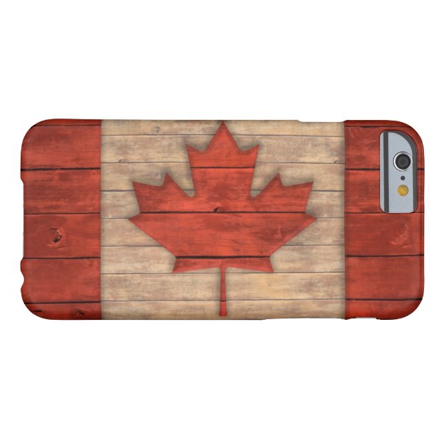 Coque iPhone 6 Barely There Le drapeau vintage du Canada a affligé la (Dos Horizontal)