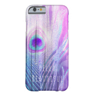 Coque iPhone 6 Barely There Peacock Plumes rose et bleu Boho Cham Personnalisé