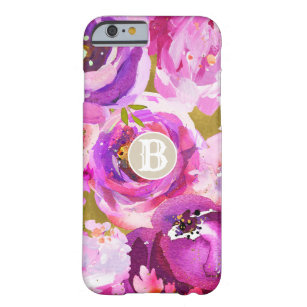 Coque iPhone 6 Barely There Pops De Rose Violet Or Moderne Flore Chic Moderne