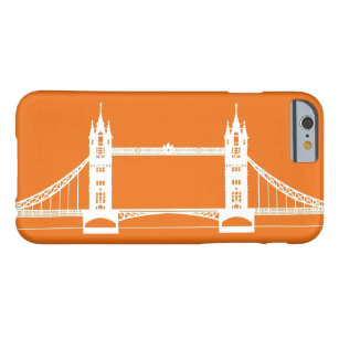 Coque iPhone 6 Barely There Silhouette du pont de Londres blanc et orange