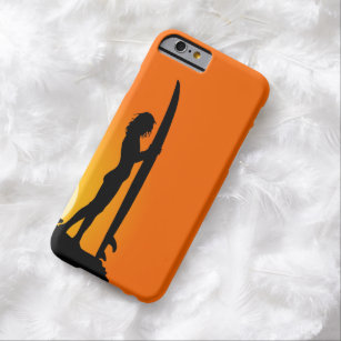 Coque iPhone 6 Barely There Sunset Surfer Girl avec surf