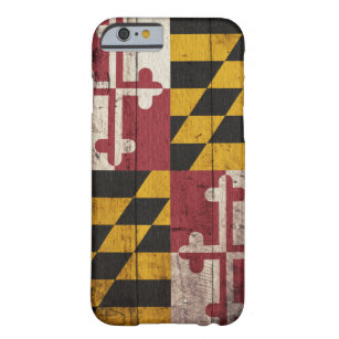 Coque iPhone 6 Barely There Vieux drapeau en bois du Maryland