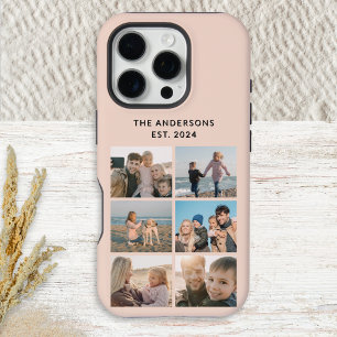 Coque iPhone 16 Pro 6 Collage Photo Vacances Familiales Rose Pâle Pers