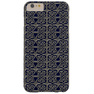 Coque iPhone 6 Plus Barely There Argent et motif celtique d'ovales relié par bleu