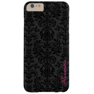 Coque iPhone 6 Plus Barely There Black & Dark Gray Vintage Floral Damas
