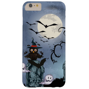 Coque iPhone 6 Plus Barely There Chouette d'Halloween noire Fantôme et chauves-sour
