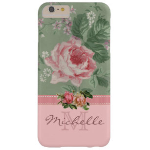 Coque iPhone 6 Plus Barely There Élégant Vintage rose Floral Rose Nom