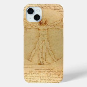 Coque iPhone 15 Mini Iconic Leonardo da Vinci Homme vetruvien