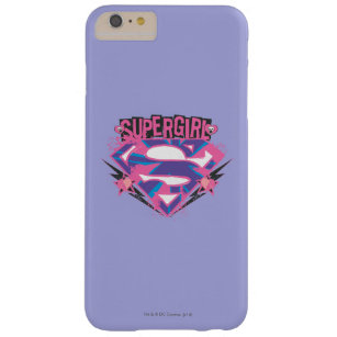 Coque iPhone 6 Plus Barely There Logo Supergirl rose et violet Grunge