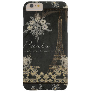 Coque iPhone 6 Plus Barely There Paris Ville de l'Amour Tour Eiffel Chalboard Flora