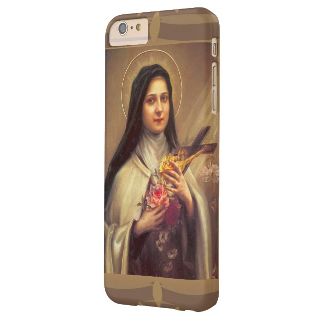 Coque iPhone 6 Plus Barely There St Therese les petits roses de la fleur w/pink (Dos gauche)