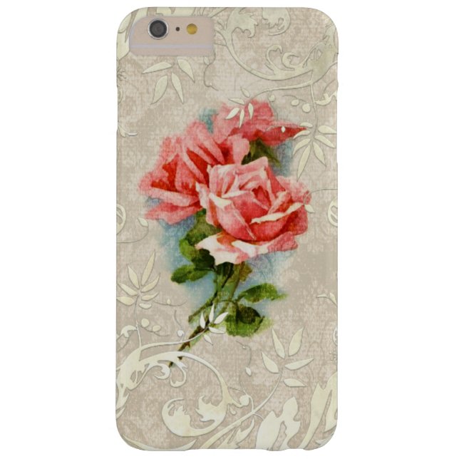 Coque iPhone 6 Plus Barely There Vintage Damask et Roses (Dos)