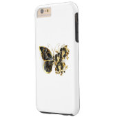 Coque iPhone 6 Plus Tough Gold flower Butterfly with Black Orchid (Dos/Gauche)