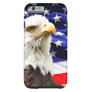 Coque iPhone 6 Tough Drapeau américain avec aigle chauve