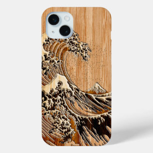 Coque Case-Mate iPhone Le style en bois en bambou de grande vague de
