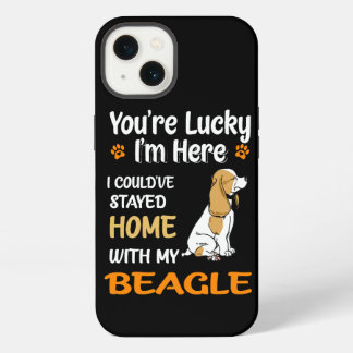 Etui iPhone 13 6 Tu Es Heureux Chez Toi Avec Mon Beagle