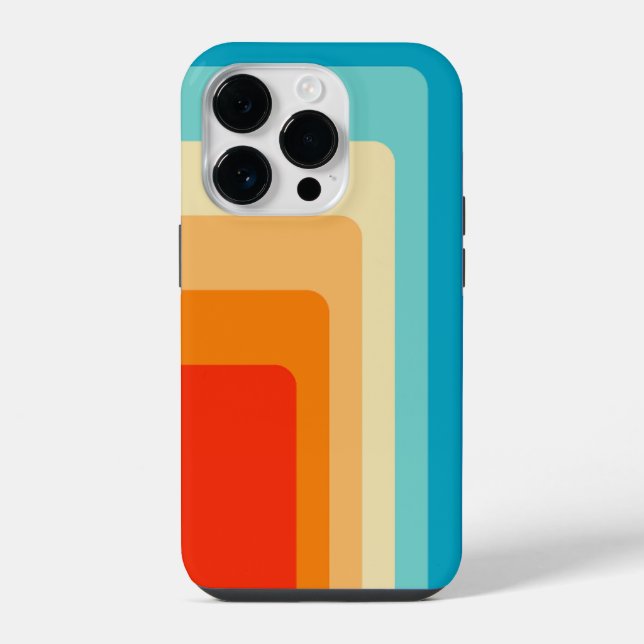 Coque iPhone 70s Square Rainbow (Verso)