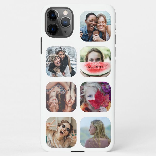 Coque iPhone 7 Carré Photo Collage Modèle blanc (Dos)