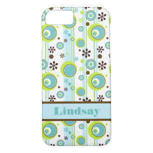 Coque iPhone 7 Cercles Aqua Green Brown