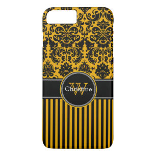 Coque iPhone 7 Damas Tracées Mustard