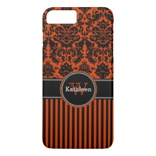 Coque iPhone 7 Damas Tracées Orange