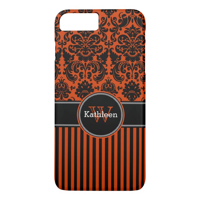 Coque iPhone 7 | Damas | Tracées | Orange (Dos)