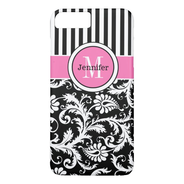 Coque iPhone 7 | Damas | Tracées | Rose (Dos)