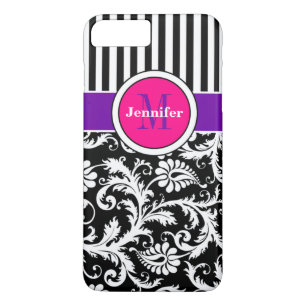 Coque iPhone 7 Damas Tracées Rose 3