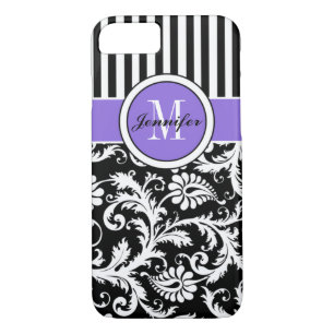 Coque iPhone 7 Damas Tracées Violet 2