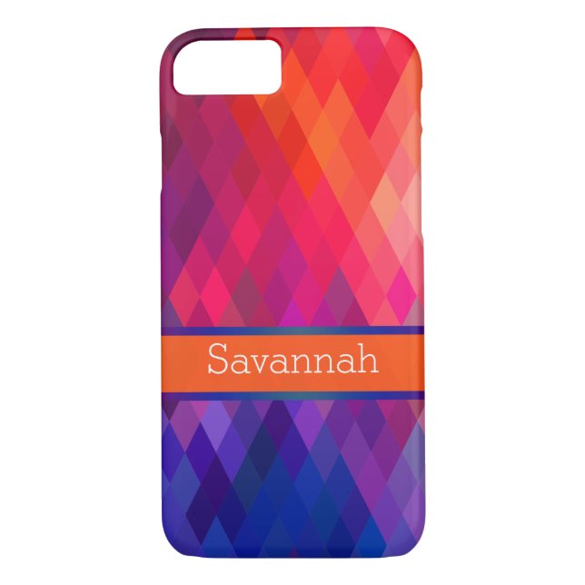 Coque iPhone 7 | Rainbow Geometry | Personnalisé (Dos)