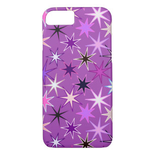 Coque iPhone 7 Starburst moderne imprimer, violet violet et orchi