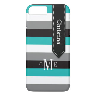 Coque iPhone 7 | Tracées | Turquoise, gris, noir