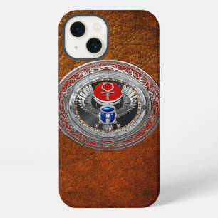 Etui iPhone 13 [800] Aile de Scarabée Sacré Argenté Égyptien & An