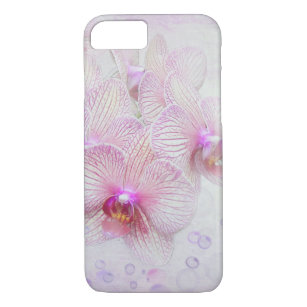 Coque iPhone 8/7 orchidées et bulles roses