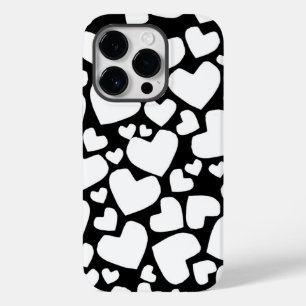 Coque iphone à coeur noir et blanc